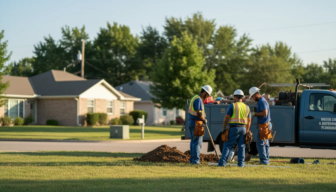 Residential water line and bathroom plumbing service in Fosters, AL